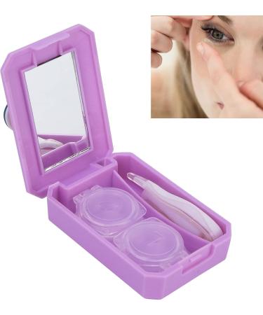 Verdant Touch Cartoon Contact Lens Case Kit - Purple Multi-Colored Holder & Tweezers Set for Easy Use | International Shipping Available - Buy Online on GoSupps.com