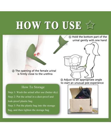 Reusable Silicone Female Urination Device with Drawstring Bags - Army Green - Buy Online on GoSupps.com