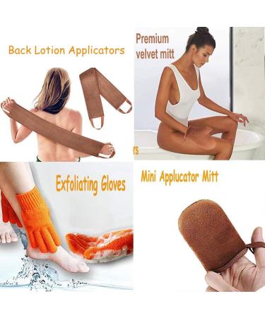 Self-Tan Glove Set - 4 Pieces for Effortless Self-Tanning | Back Application & Even Coverage - Buy Online on GoSupps.com