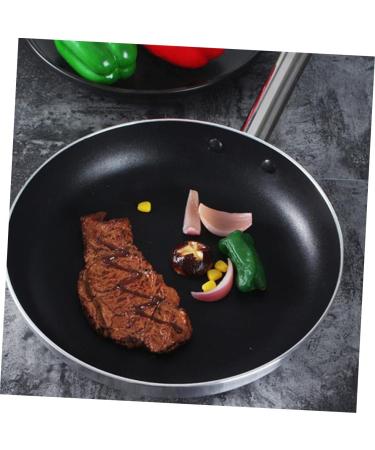 Zerodeko Flat Skillet Cooking Tool 1 PC Aluminum Steak Skillet Tool Universal Flat Bottom Wok Frying Pot Silver 39.5X20CM - Buy Online on GoSupps.com