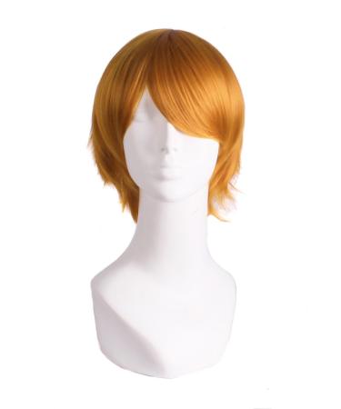 MapofBeauty Cosplay Costume Men's Short Straight Wig (Golden Orange) - Buy Online on GoSupps.com