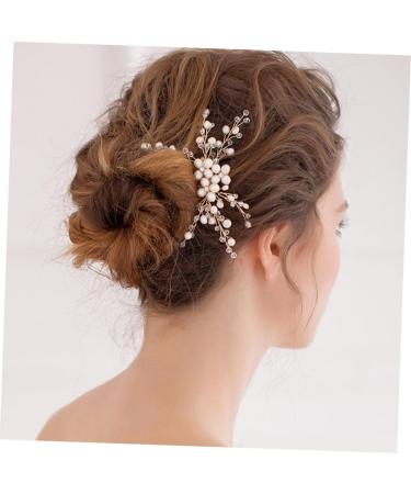 DOITOOL Tiara Wedding Bridal Headdress Pearl Hair Comb Bridal Shower Decorations Bridal Hair Comb Bride Insert Comb Crystal Headpiece Pearl Headpiece Girl Child Manual Hairpin - Buy Online on GoSupps.com