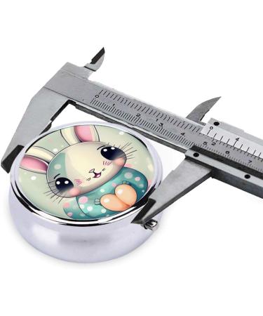 Pink Cartoon Bunny Pill Box - 3 Compartment Round Organizer for Travel | Portable Travel Pill Box - Buy Online on GoSupps.com