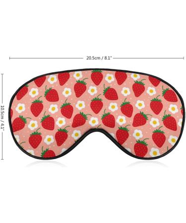 Buy Strawberry Fruit & Flowers Sleep Mask for Women | Adjustable Eye Shades with Elastic Strap - Perfect Sleep Accessories - Buy Online on GoSupps.com