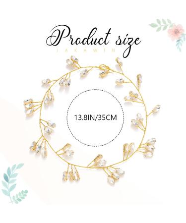 JAKAWIN Bride Rhinestone Wedding Hair Vine Crystal Headpiece - Gold Bridal Hair Accessories for Women and Girls - Buy Online on GoSupps.com