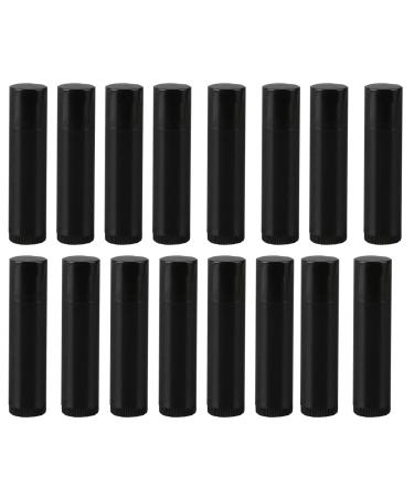 BesYouSel 50Pcs 5ml/5g Empty Plastic Lipstick Tubes  Lip Balm Containers Rotating Type Plastic Refill Lip Balm Tube with Cap Black