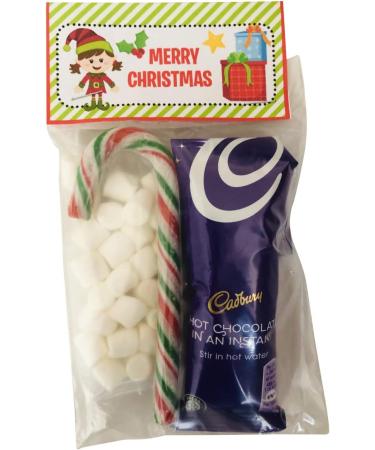 Elf Mail Christmas Cadburys Hot Chocolate Marshmallows & Candy Cane Xmas Eve Hot Choc Gift Stocking Filler - Buy Online on GoSupps.com