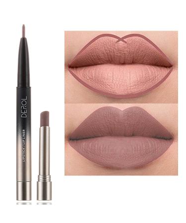 Edanta Matte Lipstick Cream Lipsticks Waterproof Lip Liner Smooth Lips Stick Long Lasting Lips Pencil Double Head Lip Crayon Makeup for Women and Girls Pack of 1 (Nude 01)