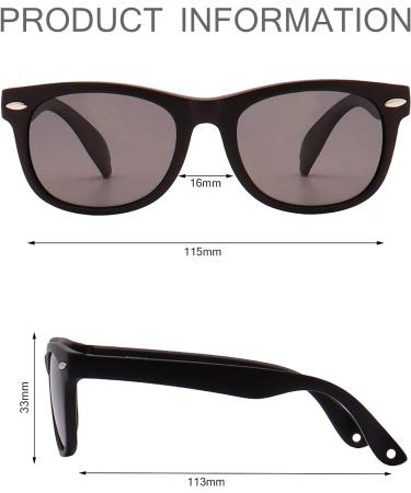 FOURCHEN Flexible Polarized Baby Sunglasses with Strap - Age 0-3 | Matte Black - Buy Online on GoSupps.com