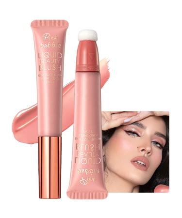 HERBENJOY Liquid Blush Beauty Wand Cream Blush With Cushion Applicator Soft Blendable Cream Blush For Cheeks Face Makeup Pigment Long Lasting Smooth Lightweight (01) 01 1 ml (Pack of 1)