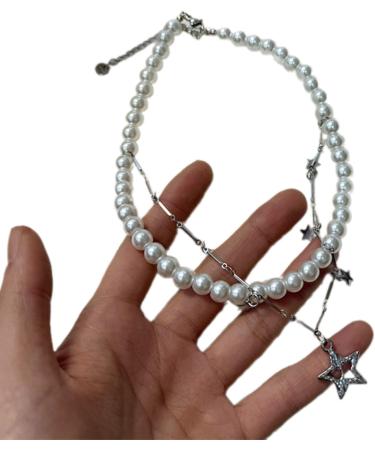 Shop Southjieling Luxurious Double-Layer Zircon-Star Trailer Necklace | Elegant Pearl Accents | Unique International Shipping - Buy Online on GoSupps.com