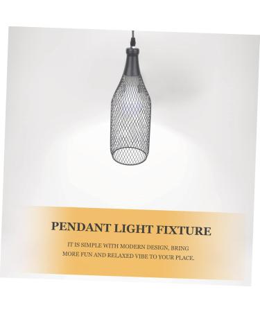 Artibetter Restaurant Iron Fixture Hanging Living Chandelier Industrial Metal Ceiling Light Room Pendant Lamp Black 33x14cm - Buy Online on GoSupps.com