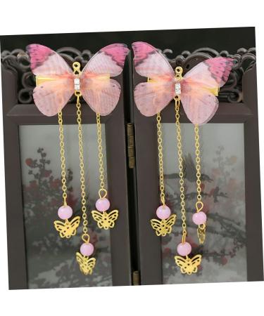 Beavorty 4 Pairs hanfu butterfly headdress metallic hair clips han chinese costume accessories kids hair claw clips for girls hair styling accessories child alloy decorate tassel - Buy Online on GoSupps.com
