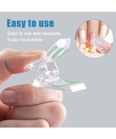 ZXCHOME Clear Nail Tips Clips Clear Polygel Nail Tip Clips Nail Pinch Clips Extension Pliers - Buy Online on GoSupps.com