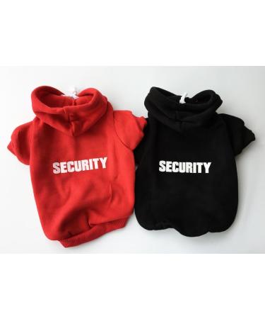 Zoonpark Dog Hoodie - Soft Fleece Jacket for Small Medium & Large Dogs - Winter Warmth Security Inscription 2XL 48.5cm Back Length Black - Buy Online on GoSupps.com