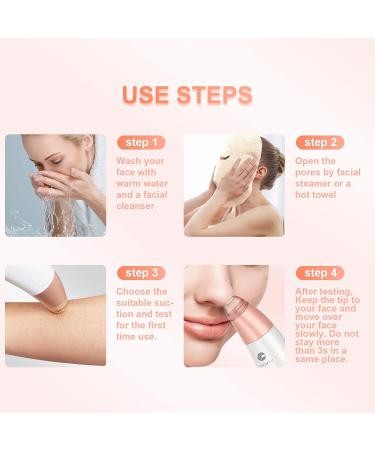 Blackhead Remover Vacuum - USB Pore Cleaner Tool for Men and Women | 3 Modes & 6 Suction Heads - Pink - Buy Online on GoSupps.com