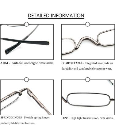 Buy KoKoBin Mini Narrow Reading Glasses +3.0 - Spring Hinge Metal Visual Aid with Case - Unisex | International Shipping - Buy Online on GoSupps.com