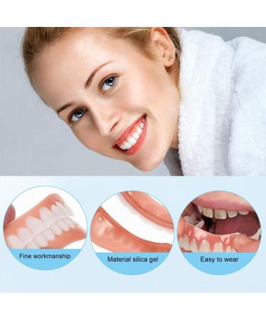 1 Pair Immediate Replacement False Teeth Upper and Lower Dentures Perfect Smile Denture for Men and Women DIY Dental Veneer for Teeth Whitening - Buy Online on GoSupps.com