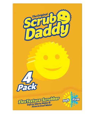 Original Scrub Daddy Sponge - Scratch Free Scrubber for Dishes and Home, Odor Resistant, Soft in Warm Water, Firm in Cold, Deep Cleaning Kitchen and Bathroom, Multi-use, Dishwasher Safe, 4ct 4 Count (Pack of 1) Standard Packaging - Buy Online on GoSupps.com