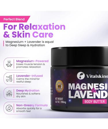 Magnesium lotion body cream for nighttime and bedtime tired legs soothing relief magnesium glycinate muscle butter 8.67 oz relaxation Sleep Easy Formula with lavender - Buy Online on GoSupps.com