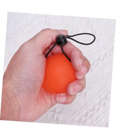 Solustrie Finger Handle Squeeze Ball - Wrist Exercise & Strength Training Toy - 5.3cm Orange Fitness Device - Buy Online on GoSupps.com