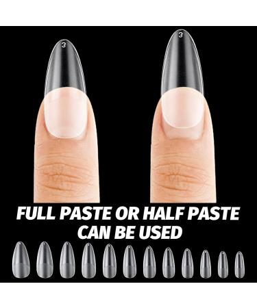 500 Pieces Almond Nail Tips - Acrylic Artificial Nails for Women & Girls | 10 Sizes Medium Polished Tips - Buy Online on GoSupps.com