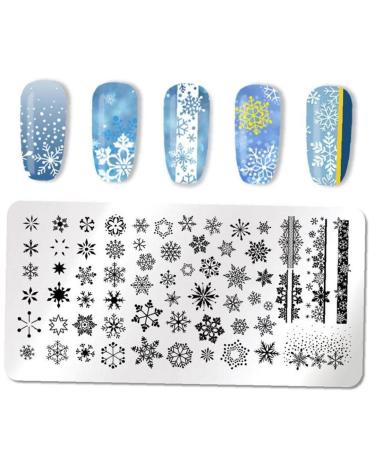 Snowflake Nail Art Plates Image Stamp Templates Stamping Kit For DIY Print Manicure Salon Design