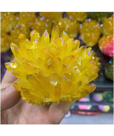 Natural Crystal Cluster Electroplated Yellow Crystal Cluster Reiki Stone Crystal Tip House Decorative Specimens Cr Beautiful HOMEZHOU 1pc - Buy Online on GoSupps.com