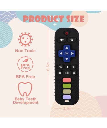 Buy Soft Silicone Bite Ring for Babies | Remote Control Biting Toy for 3-12 Months | Dental Aid Baby Teething Tube Black & Blue - Buy Online on GoSupps.com