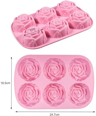 WANDIC Silicone Rose Flower Decorating Mold - 2 Pc Soap Making Supplies for DIY Crafts - Buy Online on GoSupps.com