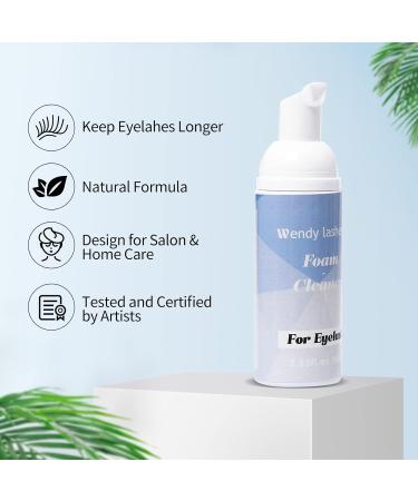 60ml Eyelash Extension Cleanser with Soft Brush - Lash Shampoo for Makeup Removal - Buy Online on GoSupps.com