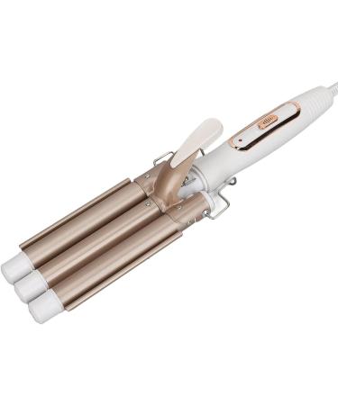 3 Barrel Curling Iron Wand - Gold Large Adjustable Temperature Hair Curler - Perfect for Salon Use (US Plug - Buy Online on GoSupps.com