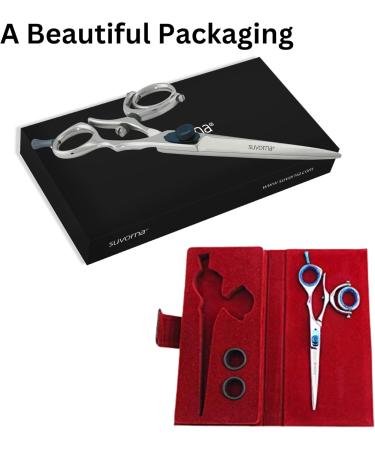 Suvorna Professional Hairdressing Scissors 6.25 inch With Double Swivel Thumb Ring Hair Scissors Japanese Scissors For Hair Cutting Razor Sharp Barber Scissors Blades Adjustable Hairdresser Scissors - Buy Online on GoSupps.com