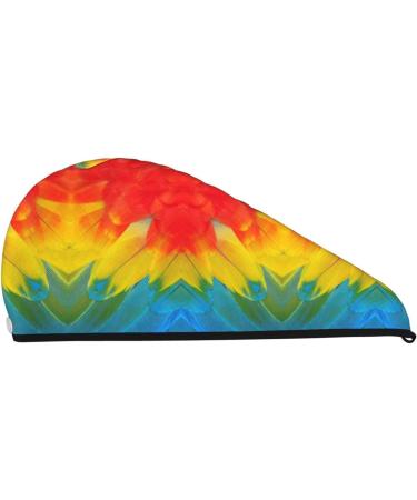 Fantastic Parrot Feather Coral Velvet Dry Hair Cap | Unisex Towel Wrap for Bathroom Pool Beach & Home - Buy Online on GoSupps.com