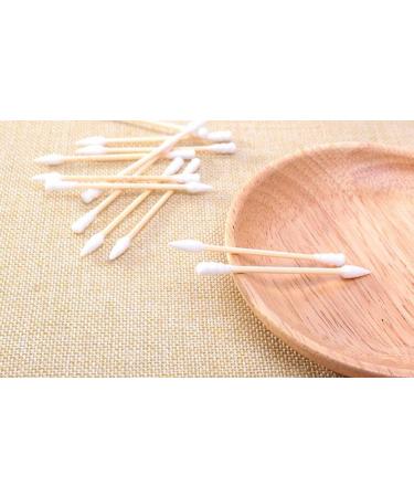 300 PCS White Spiral Lace Wooden Tube Cotton Swabs - Antibacterial & Sterile Cleaning Sticks for Eyes Ears & Makeup - Buy Online on GoSupps.com