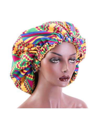 Satin Double Layer Silky Hair Bonnet for Frizzy Curly Hair - Gold | Women's Night Sleeping Cap - Buy Online on GoSupps.com