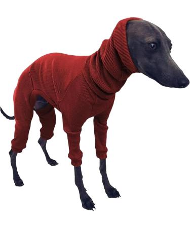 Greyhound Sweater for Dogs Dog Jumpers Pet Sweater Cotton Greyhound Pajamas Four-Legged Greyhound Clothes Hooded Whippet Pajamas Stretchable Warm Dog Coat L red L - Buy Online on GoSupps.com