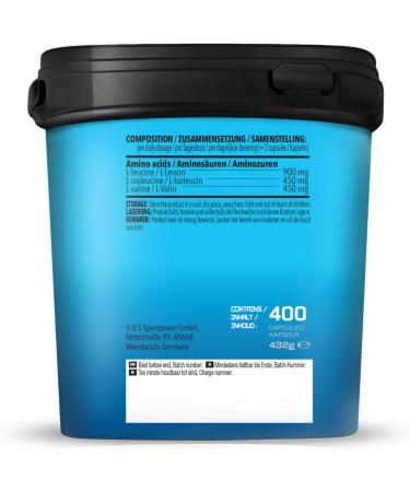 Buy BODYLAB24 BCAA Mega Caps 400 - 1800mg BCAA 2:1:1 Ratio | Essential Amino Acids | Easy Dosage Capsules - Buy Online on GoSupps.com
