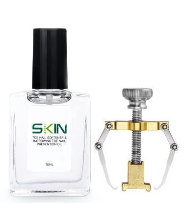 Ingrown Toenail Kit SKINAPEEL Toe Nail Softener and Ingrown Toenail Treatment Oil PLUS Ingrown Toenail Tool Correction Clamp Tool