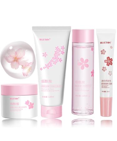 Skin Care For Teenage Girls Sakura Skin Care Sets & Kits - Cleanser Face Serum Eye Cream Face Cream Pamper Sets For Women Gifts Skin Care Sets & Kits
