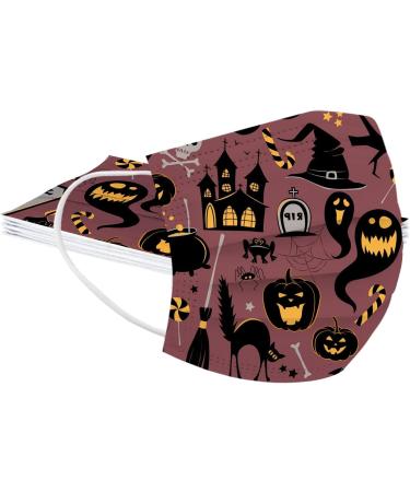 50PC Halloween Disposable Face_Masks for Adults Kids 3-Ply Colorful Breathable Face_Mask with Nose Wire Protective Facemask (50PC disposable for Kids F) - Buy Online on GoSupps.com