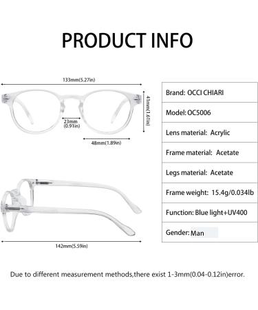 OCCI CHIARI Stylish Round Reading Glasses | Lightweight Comfort Readers for Men & Women | 1.5x Magnification - Buy Online on GoSupps.com