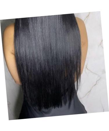 Beatifufu Piece Long Straight Hair Wig Hair Extensions Clip in Human Hair Dark Brown Hair Extensions Jet Black Wig Women Hair Extensions Natural Hair Accessories Miss High Temperature Wire 80X15CM Black - Buy Online on GoSupps.com