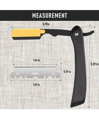 Premium Barber Straight Razor with 100 Stainless Steel Blades - For Men's Grooming at Home & Salon (NO.41) - Buy Online on GoSupps.com