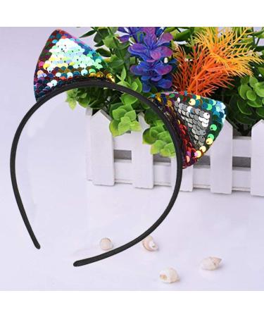 Yahemu Cat Ears Headband Set - Glitter Sequins Hair Accessories for Girls & Women | 4-Piece Party Decoration for Birthdays & Christmas - Buy Online on GoSupps.com