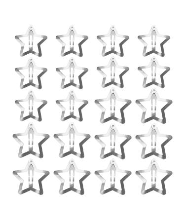 20 Pieces Star Hair Clips Silver Star Hair Clips Non-slip Hair Clip Accessories Five-Pointed Star Hair Accessories Metallic Hair Accessories