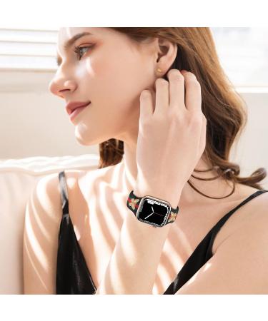 Stylish Designer Silicone Apple Watch Band with Charms - Ultra Black/Green/Red Butterflies - 38mm/40mm/41mm - Buy Online on GoSupps.com