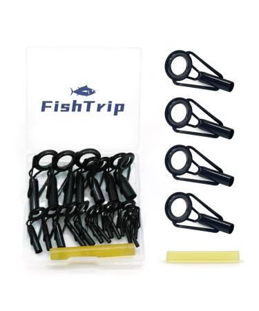 FishTrip Rod Tip Repair Kit Fishing Rod Tips Replacement Kit Stainless Steel Ceramic Guides Ring Fishing Pole Eyelets Repair Kit 20/90/70pcs A_20pcs