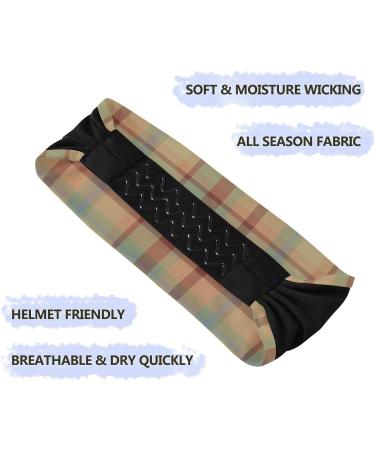ElliTarr Women's Non-Slip Sweatband Headband - Brown Plaid | Sports Headband for Running, Yoga, Workout - Buy Online on GoSupps.com