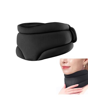 JIAZHOUHB Orthopedic Memory Foam Neck Support Pillow for Restful Sleep - Travel Pillow (Color: Black)